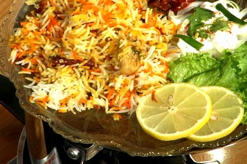 Indian food in a top restaurant at Ann Arbor